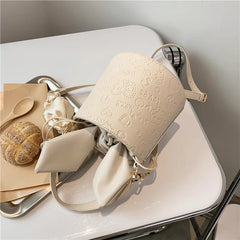 Solid Leather Shoulder Bag Crossbody Purse for Women