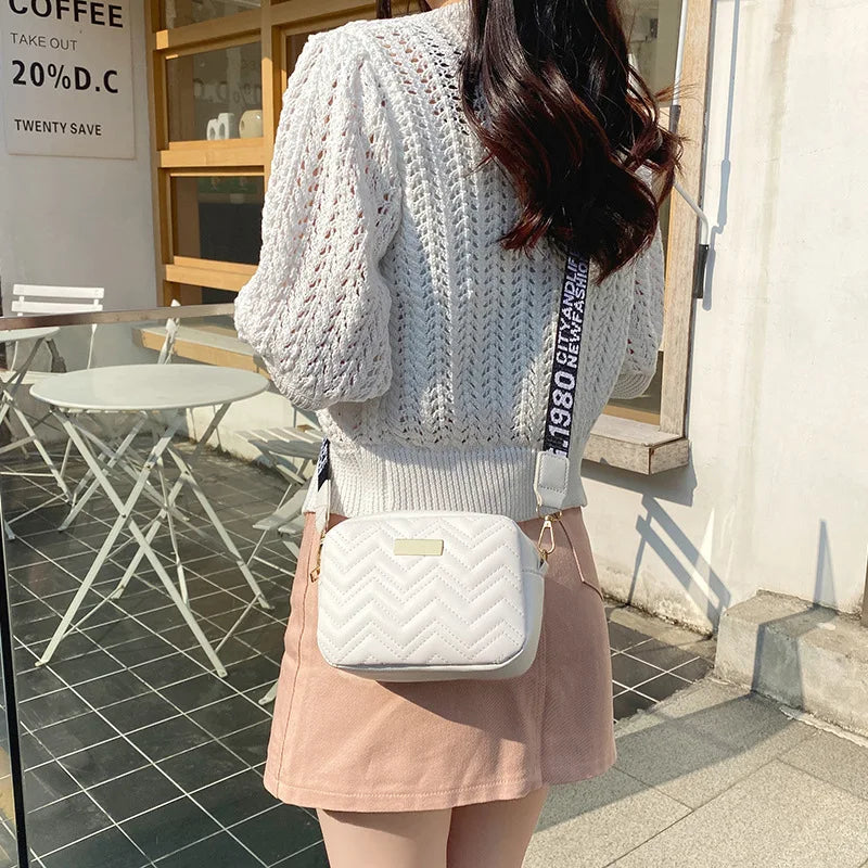 Leather Woven Crossbody Shoulder Bag for Women