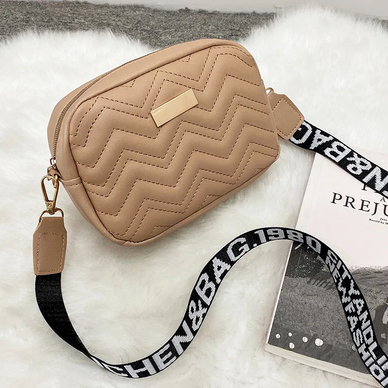 Leather Woven Crossbody Shoulder Bag for Women