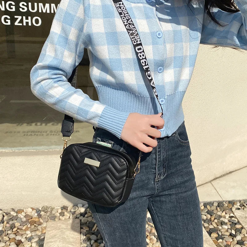 Leather Woven Crossbody Shoulder Bag for Women