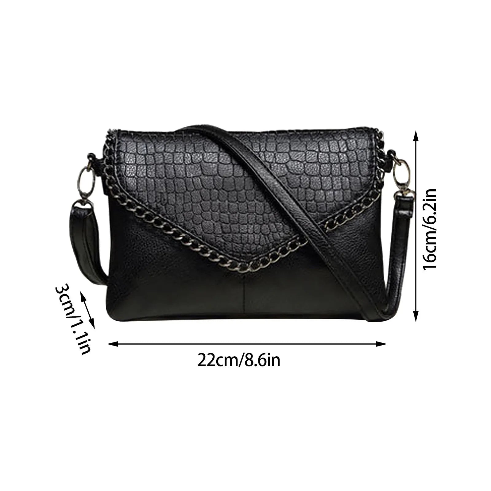 Soft Leather Envelope Bag Clutch Shoulder Handbag Purse Totes