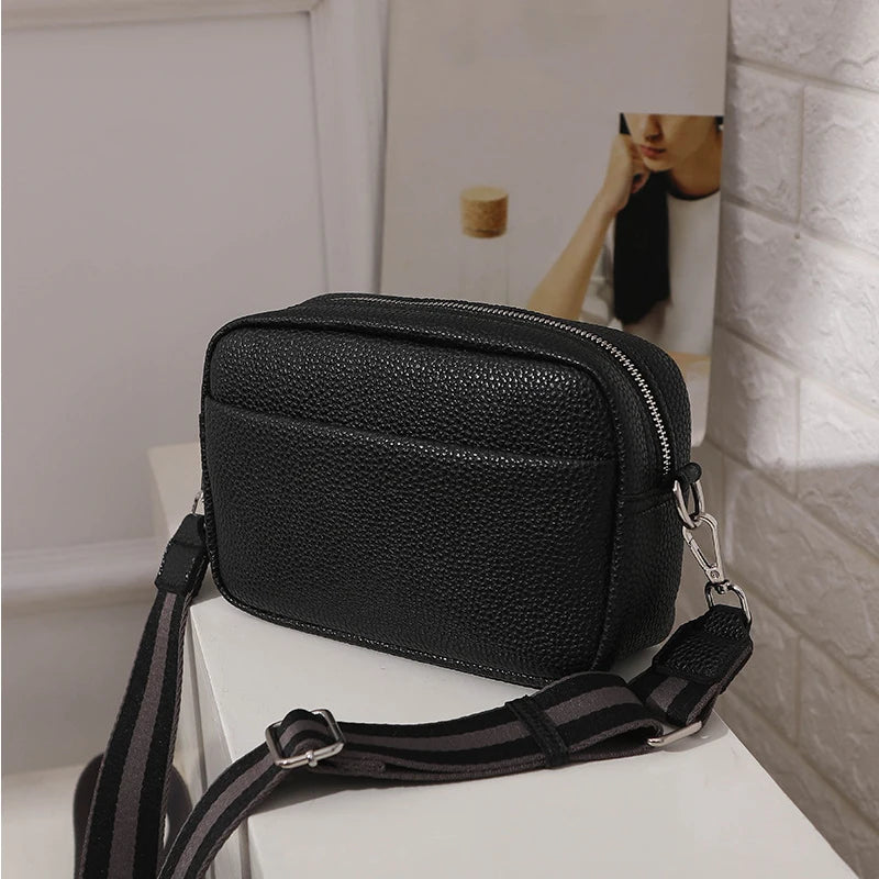 Plaid PU Leather Crossbody Shoulder Bag Lady Handbag