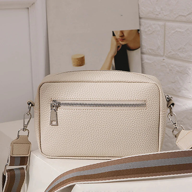 Plaid PU Leather Crossbody Shoulder Bag Lady Handbag