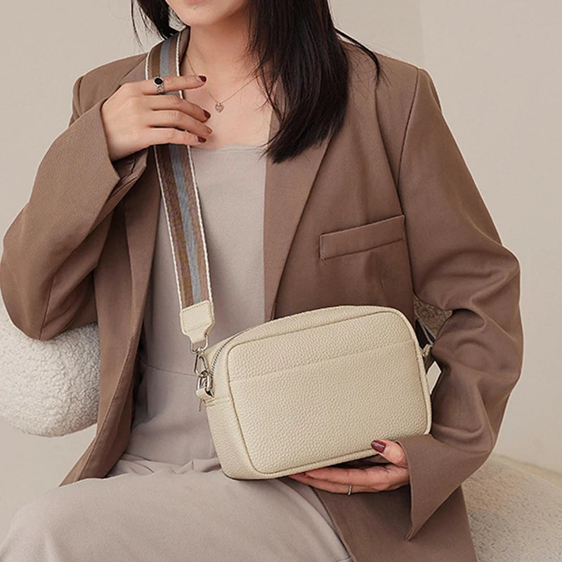 Plaid PU Leather Crossbody Shoulder Bag Lady Handbag