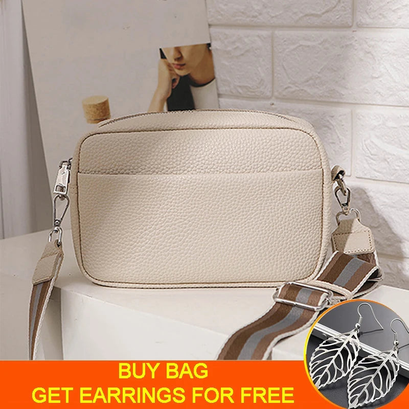Plaid PU Leather Crossbody Shoulder Bag Lady Handbag