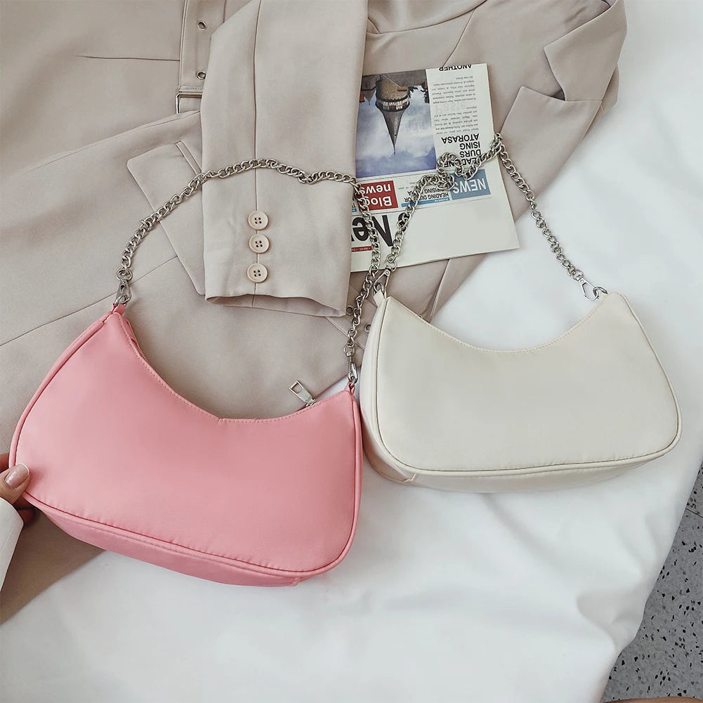 Top-handle Clutches Beige Pink Handbag Pouch