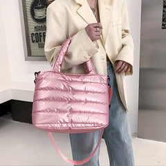 Warm Cotton Crossbody Bag Women Shoulder Tote Winter Handbag