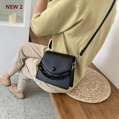 Thick Chain Small PU Leather Crossbody Bag for Women