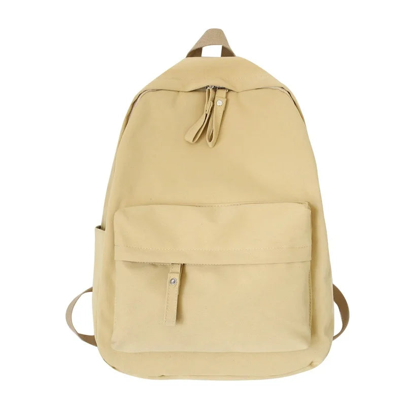 Solid Travel Backpack for Teenage Girls Nylon Shoulder Bags