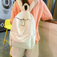 Solid Travel Backpack for Teenage Girls Nylon Shoulder Bags