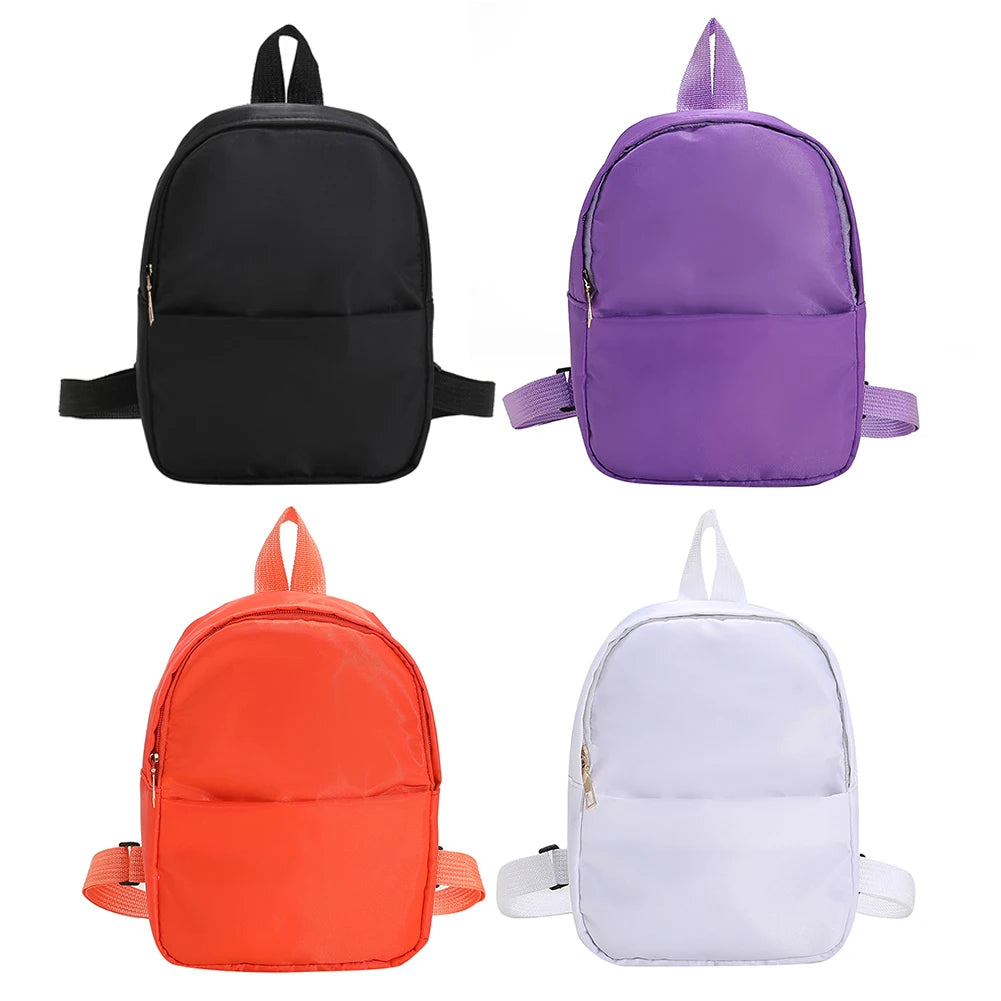 Solid Women Nylon Backpack Teenage Girl Shoulder Travel School Bag