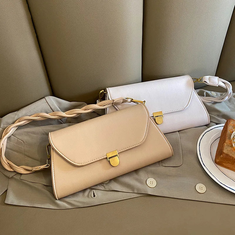 Solid Women's Shoulder Bag Vintage Ladies Crossbody Bag Pu Leather