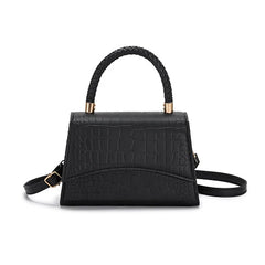 Women's Solid PU Leather Shoulder Bag Top Handle Crossbody Bag
