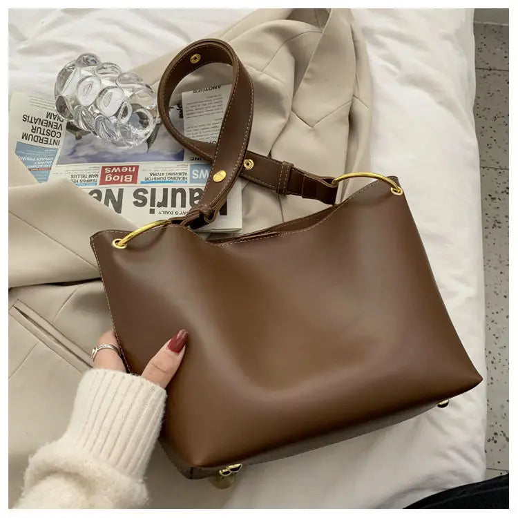 Solid Shoulder Bags Women Composite Bag Tender Totes Big Capacity Underarm