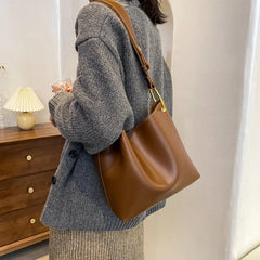 Solid Shoulder Bags Women Composite Bag Tender Totes Big Capacity Underarm
