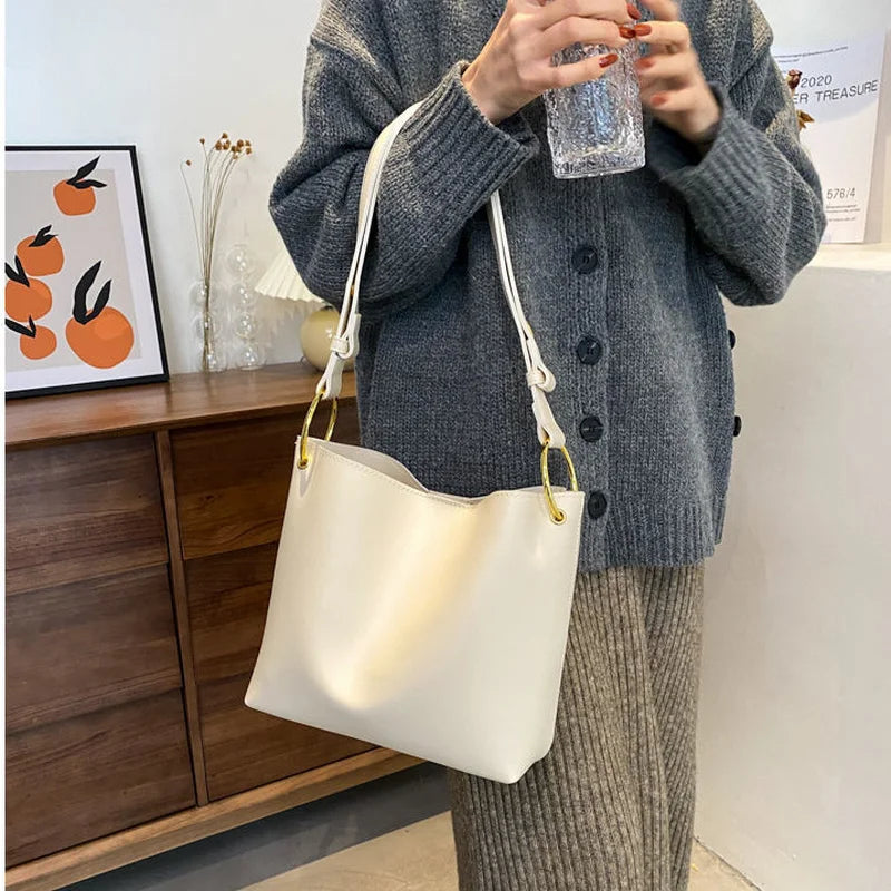 Solid Shoulder Bags Women Composite Bag Tender Totes Big Capacity Underarm