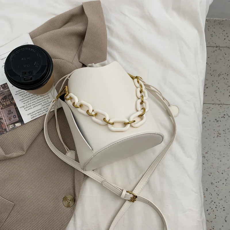 Stylish Tote Bucket Bag PU Leather Women's Handbag