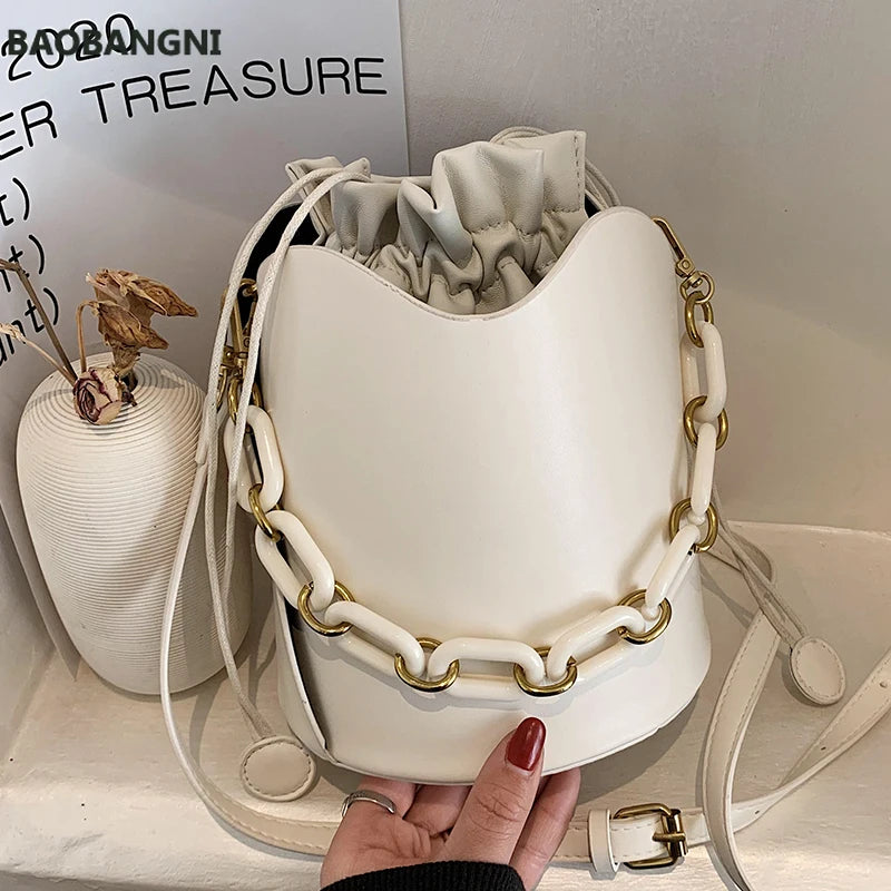 Stylish Tote Bucket Bag PU Leather Women's Handbag