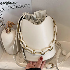 Stylish Tote Bucket Bag PU Leather Women's Handbag