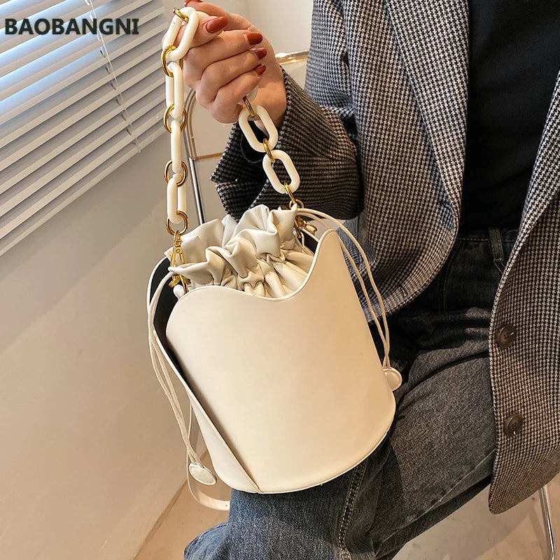 Stylish Tote Bucket Bag PU Leather Women's Handbag