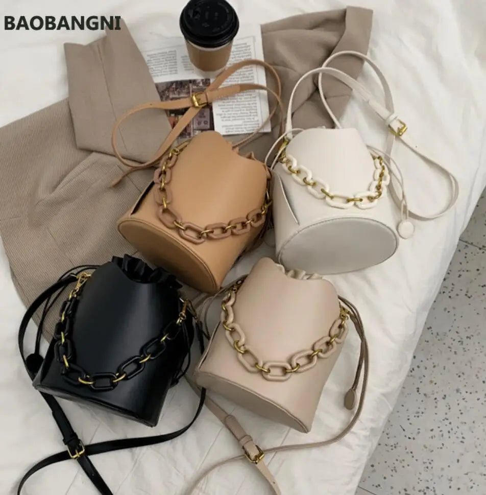 Stylish Tote Bucket Bag PU Leather Women's Handbag