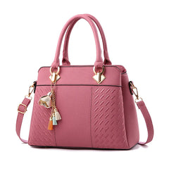 Solid PU Crossbody Bag Women Zipper Totes Streetwear Female Handbag