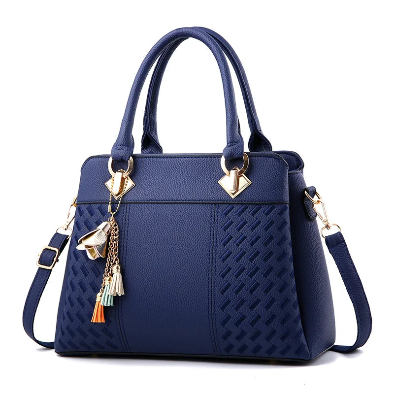 Solid PU Crossbody Bag Women Zipper Totes Streetwear Female Handbag