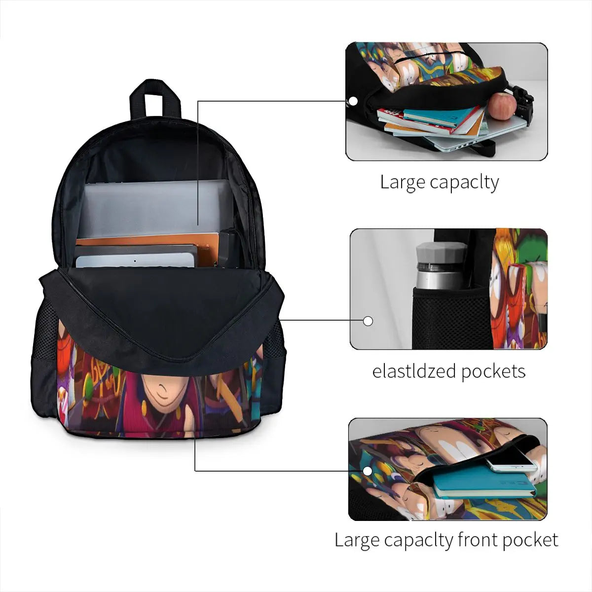 Southpark Wizards Backpacks Men Women Harajuku Travel Bag