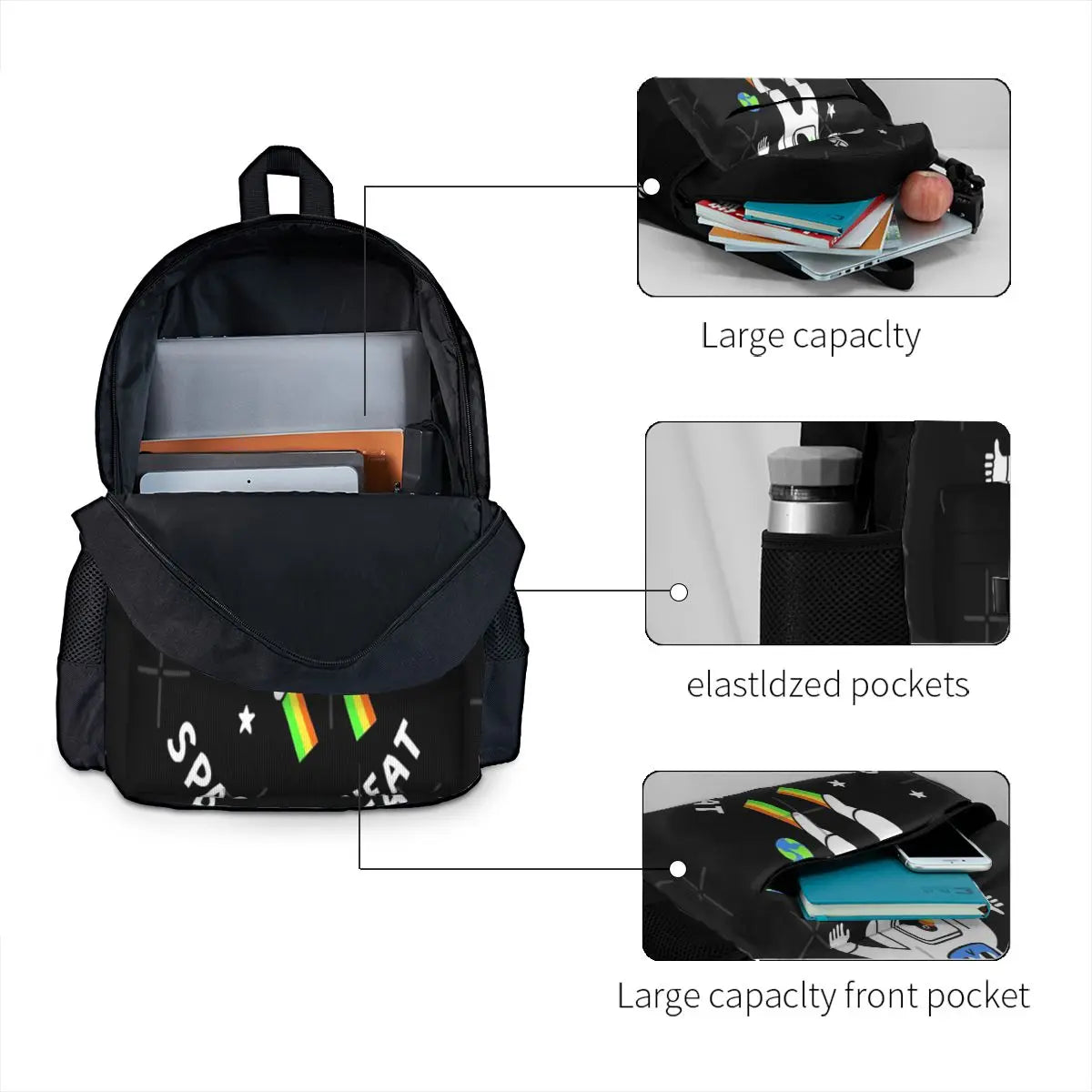 Space Is Neat Backpacks Men's Women's Unisex Bags
