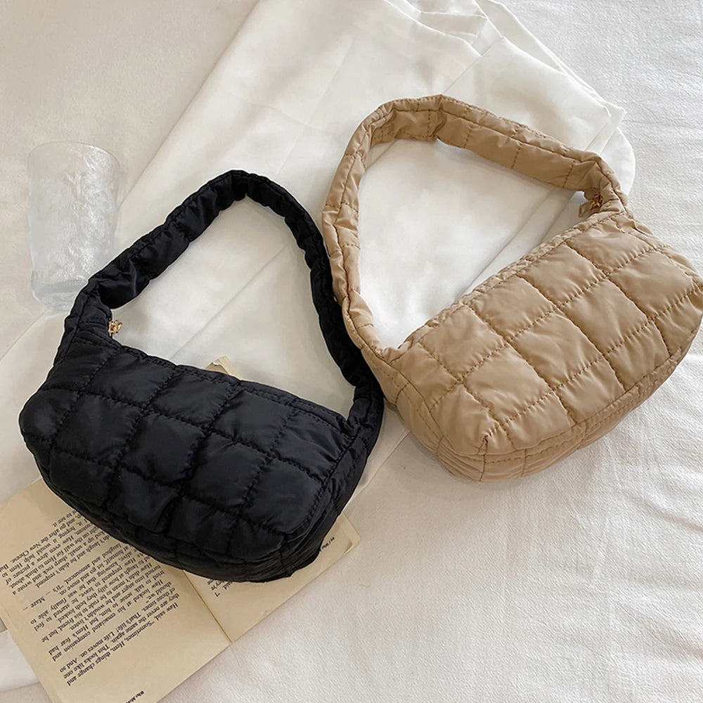 Quilted Winter Padded Shoulder Bag for Women