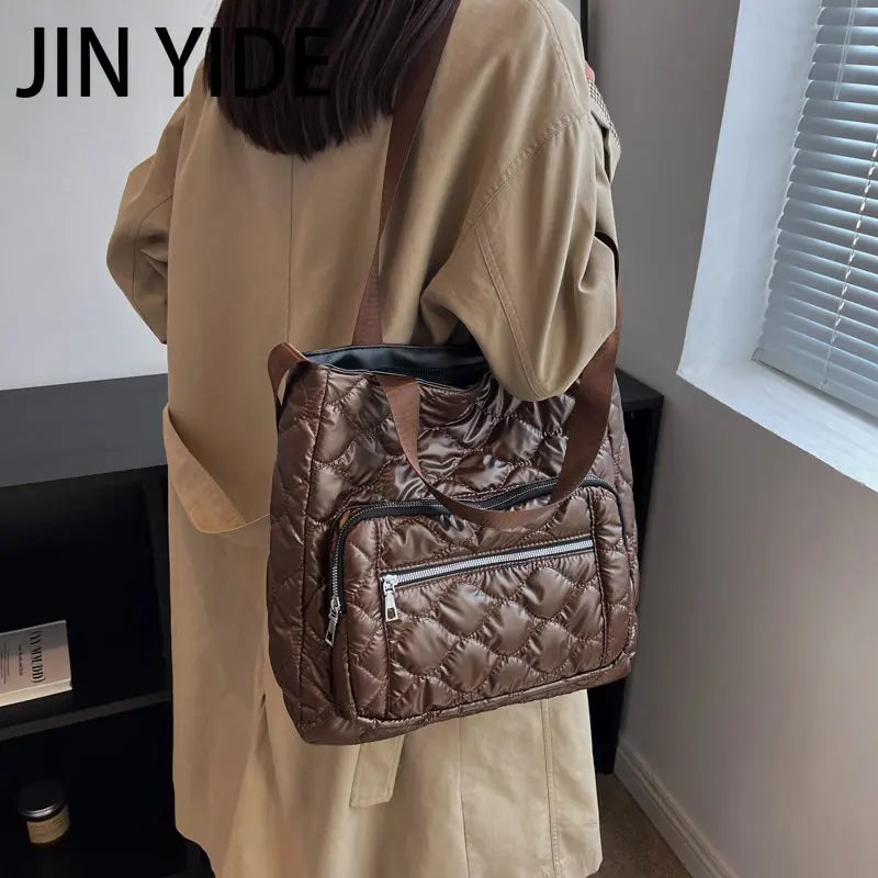 Winter Shoulder Bags Warm Tote Solid Shopper Handbags