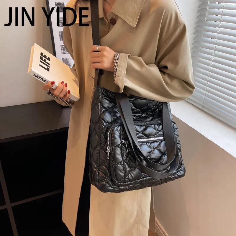 Winter Shoulder Bags Warm Tote Solid Shopper Handbags