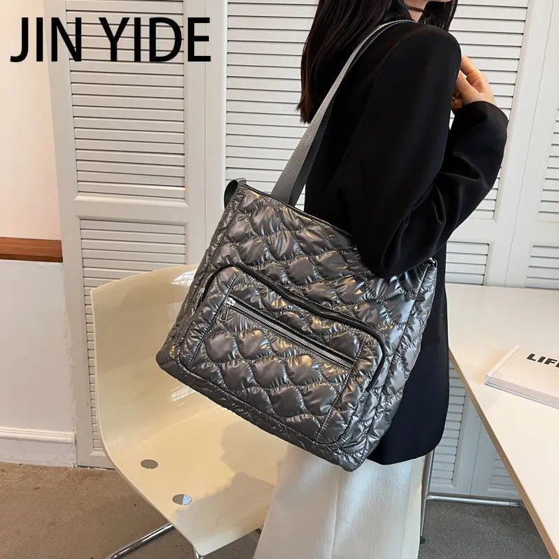 Winter Shoulder Bags Warm Tote Solid Shopper Handbags
