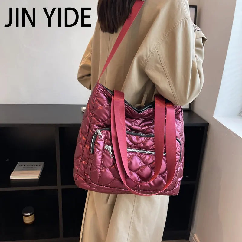 Winter Shoulder Bags Warm Tote Solid Shopper Handbags
