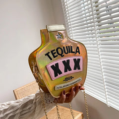 Tequila Bottle Clutch Purse Handbag Chain Shoulder Bag