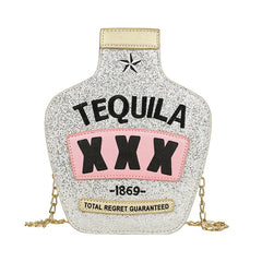 Tequila Bottle Clutch Purse Handbag Chain Shoulder Bag