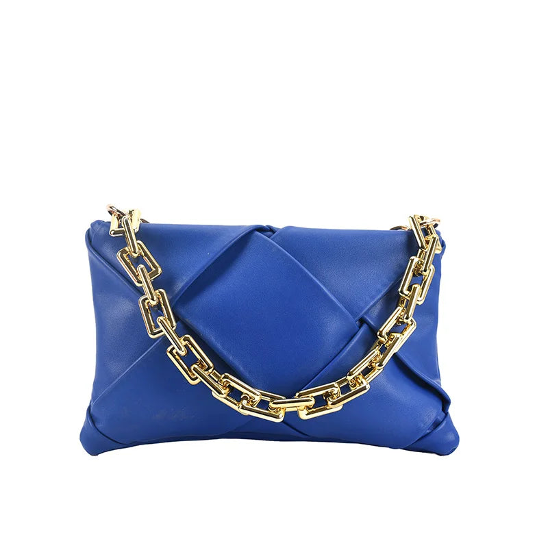 Women's PU Leather Crossbody Sling Bag Chain Shoulder Envelope Clutch