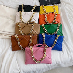 Women's PU Leather Crossbody Sling Bag Chain Shoulder Envelope Clutch
