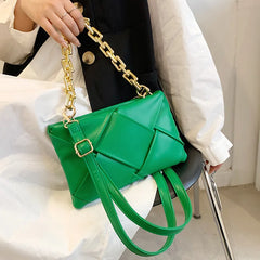 Women's PU Leather Crossbody Sling Bag Chain Shoulder Envelope Clutch