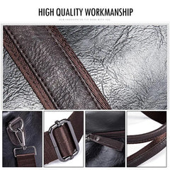 Brown Leather Sports Gym Bag for Men Duffle Travel Luggage Shoulder Bag