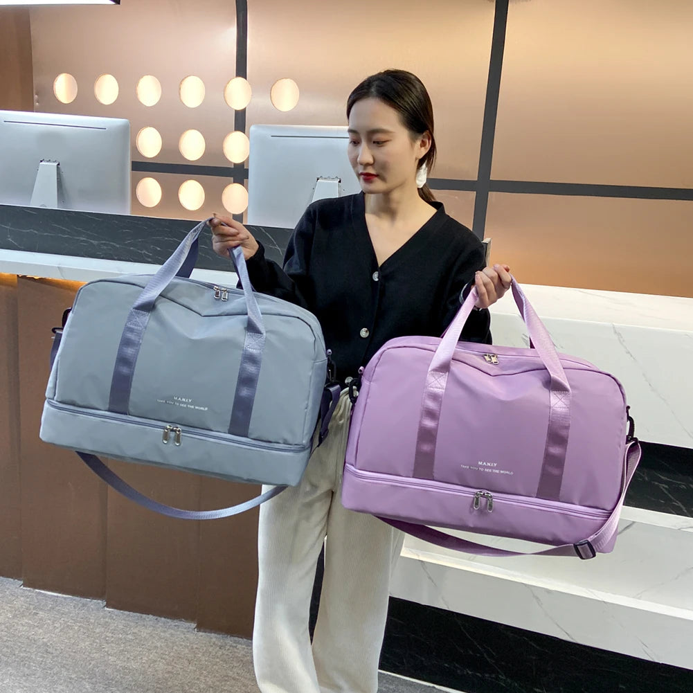 Waterproof Nylon Gym Bag Fitness Training Travel Handbag