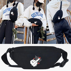 Gesture Print Crossbody Bag for Sports Running Gym, Portable Wallet Pouch
