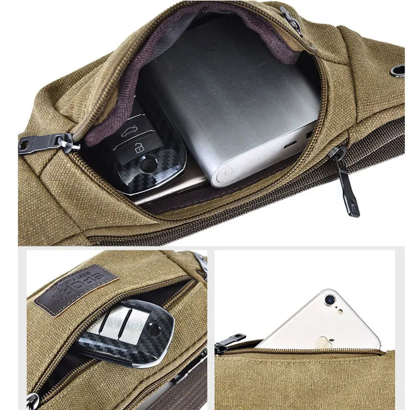 Canvas Hidden Anti-theft Waist Pack for Men Women