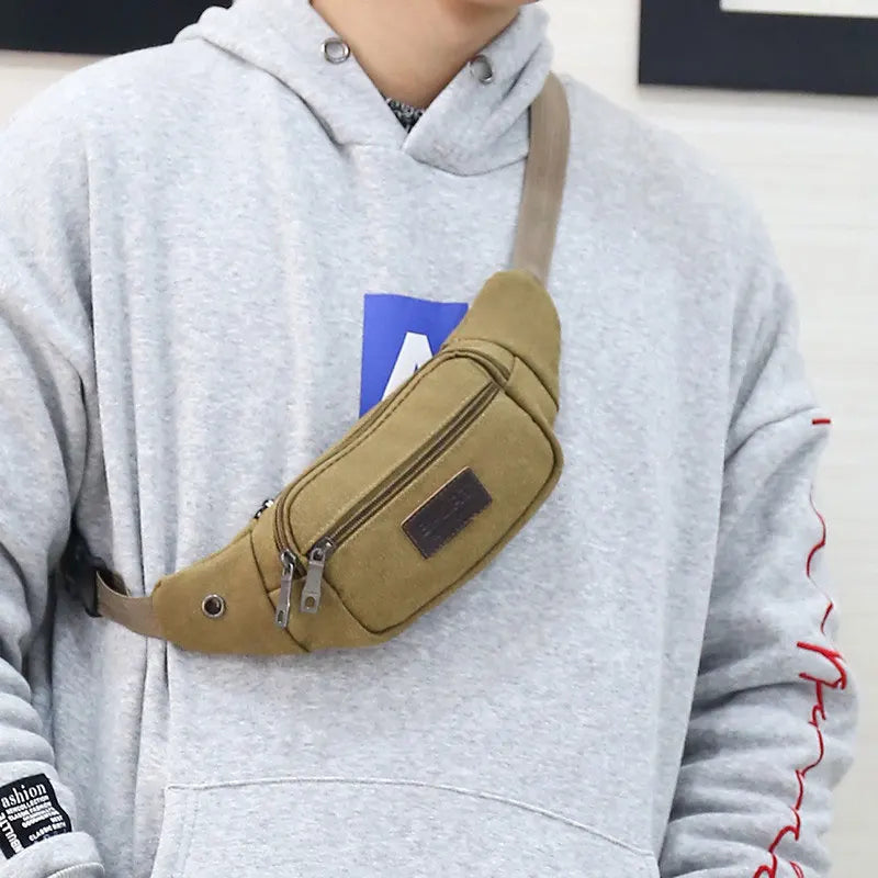 Canvas Hidden Anti-theft Waist Pack for Men Women