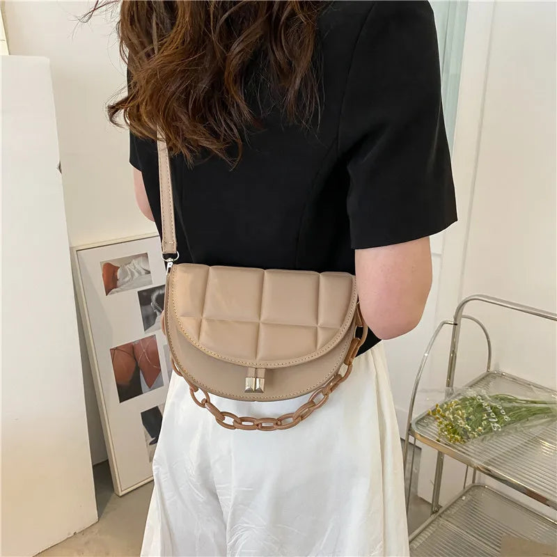 Spring Chain Shoulder Bag Crossbody Saddle Bag