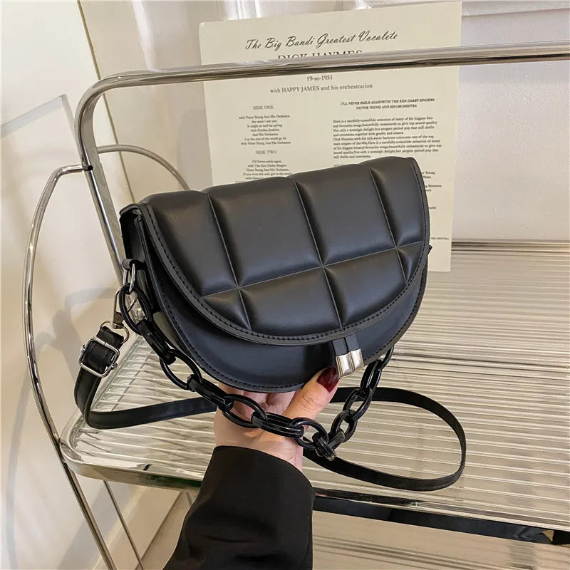 Spring Chain Shoulder Bag Crossbody Saddle Bag