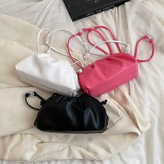 Soft Pu Leather Crossbody Bag for Women Pleated Cloud Bag