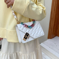 Spring Arrival Small Square Diamond Plaid Chain Handbag for Women