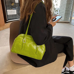 Spring Green PU Leather Shoulder Bag for Women