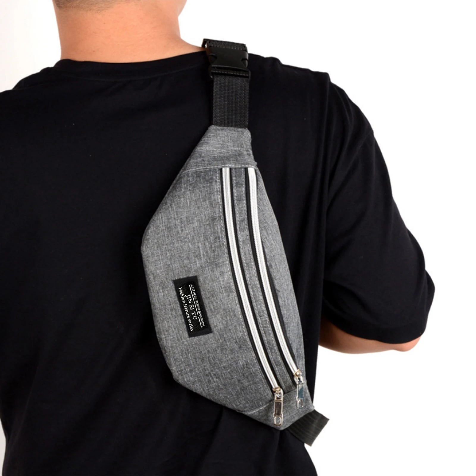Spring Men's Waist Bag Large Capacity Three Pockets Waterproof Cloth